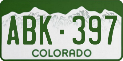 CO license plate ABK397