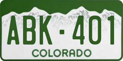 CO license plate ABK401