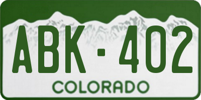 CO license plate ABK402