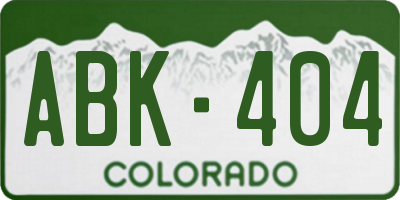 CO license plate ABK404