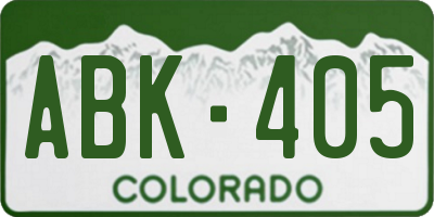 CO license plate ABK405