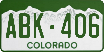 CO license plate ABK406