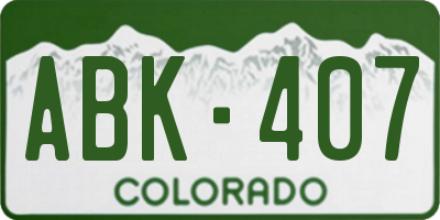 CO license plate ABK407