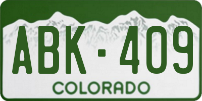 CO license plate ABK409