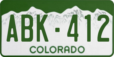 CO license plate ABK412