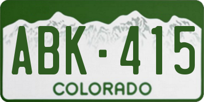 CO license plate ABK415