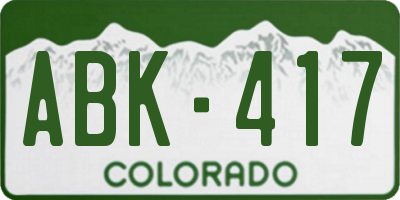 CO license plate ABK417
