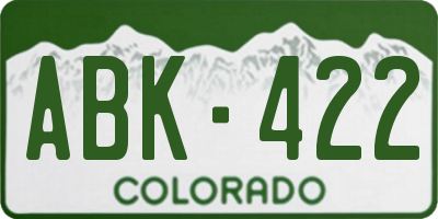CO license plate ABK422