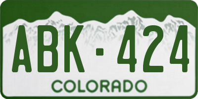 CO license plate ABK424
