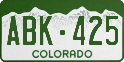 CO license plate ABK425