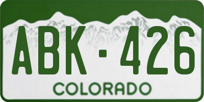 CO license plate ABK426