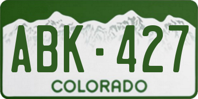 CO license plate ABK427