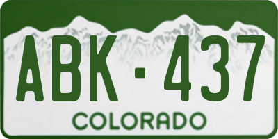 CO license plate ABK437