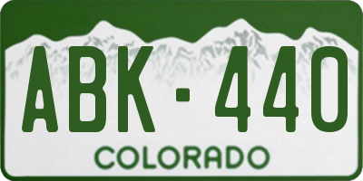 CO license plate ABK440