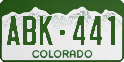 CO license plate ABK441
