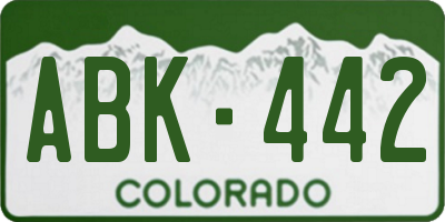 CO license plate ABK442