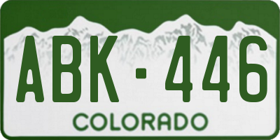 CO license plate ABK446