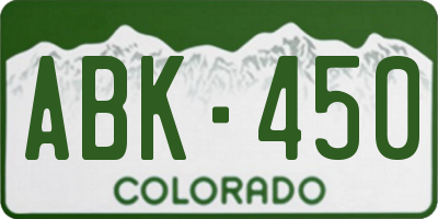 CO license plate ABK450