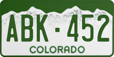 CO license plate ABK452