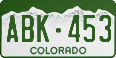 CO license plate ABK453