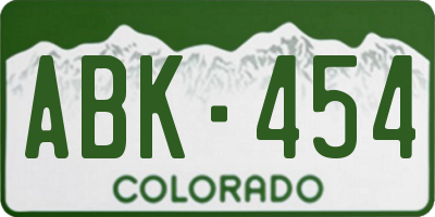 CO license plate ABK454