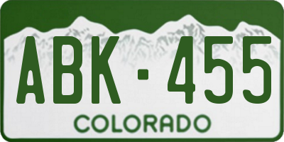 CO license plate ABK455