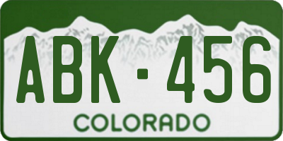 CO license plate ABK456