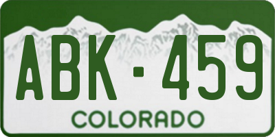 CO license plate ABK459