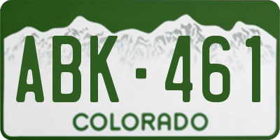 CO license plate ABK461