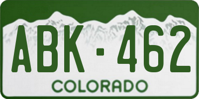 CO license plate ABK462