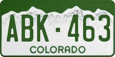 CO license plate ABK463