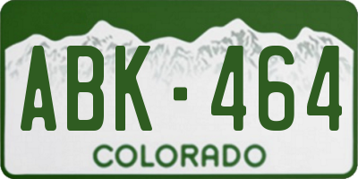 CO license plate ABK464