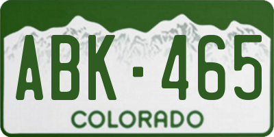 CO license plate ABK465