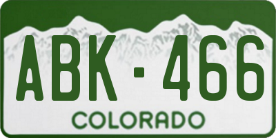 CO license plate ABK466