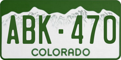 CO license plate ABK470