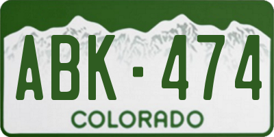 CO license plate ABK474