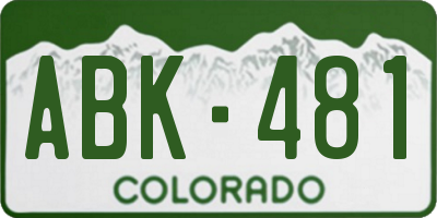 CO license plate ABK481