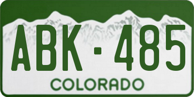 CO license plate ABK485