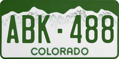 CO license plate ABK488