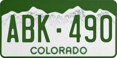 CO license plate ABK490
