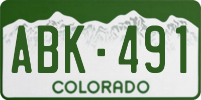 CO license plate ABK491