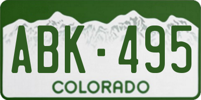 CO license plate ABK495