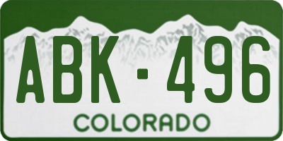 CO license plate ABK496
