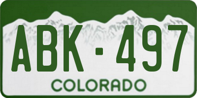 CO license plate ABK497