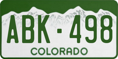 CO license plate ABK498
