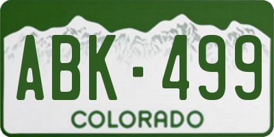 CO license plate ABK499