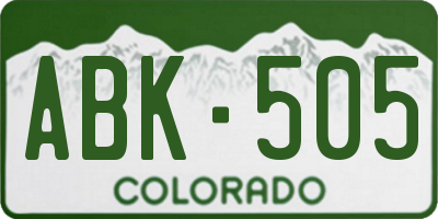 CO license plate ABK505