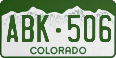 CO license plate ABK506