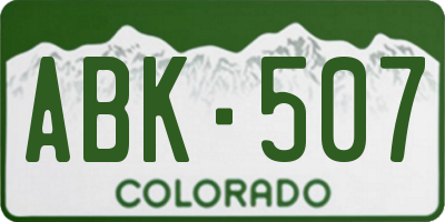 CO license plate ABK507