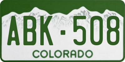 CO license plate ABK508